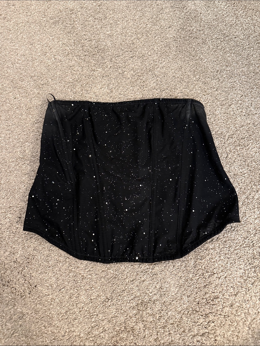 Black Speckled Strapless corset